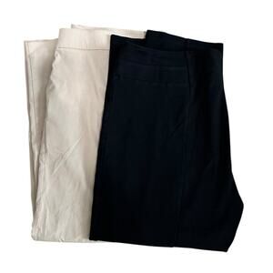 Catherines Women Pants Size 20 Black /Tan Lot of 2 Pull On Stretch Comfort Work